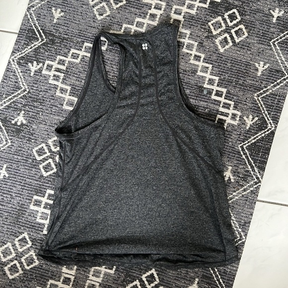 Sweaty Betty Tank Top Workout Athletic Running Yoga Grey Heather Racerback - Picture 4 of 4